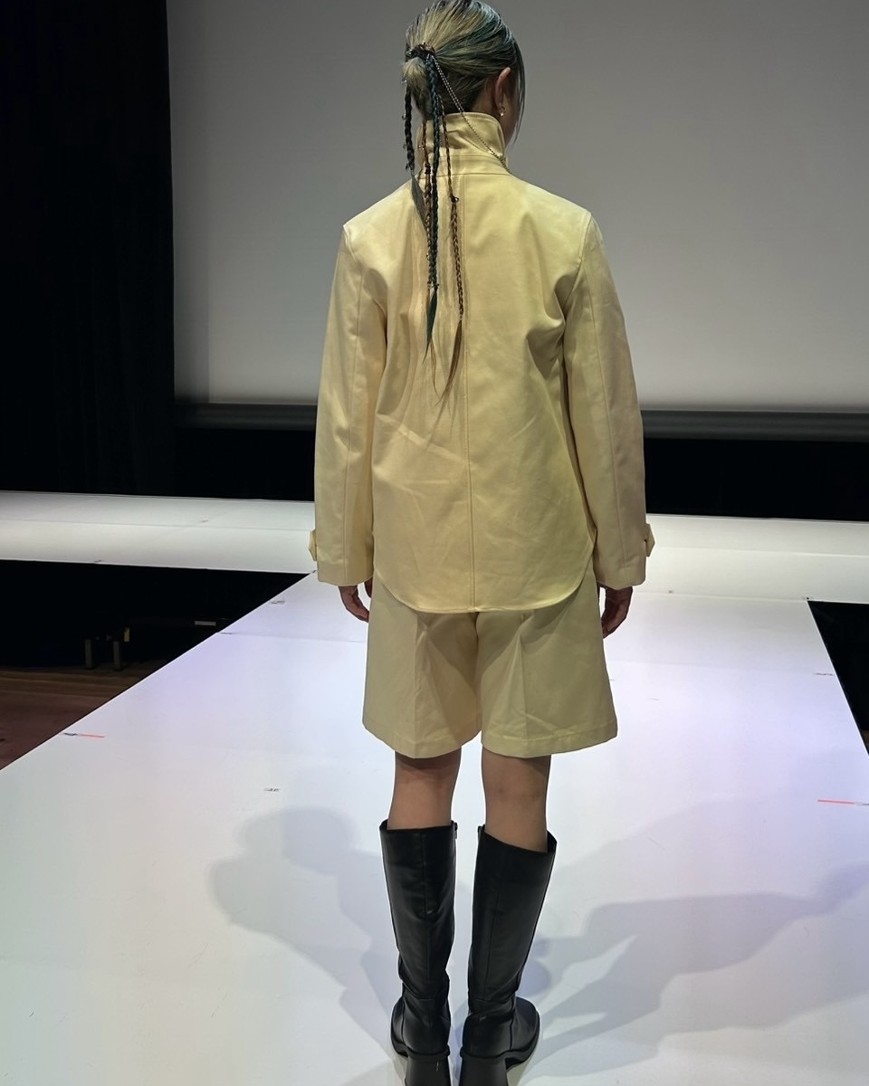 アウター-ベージュカバーオールセットアップ