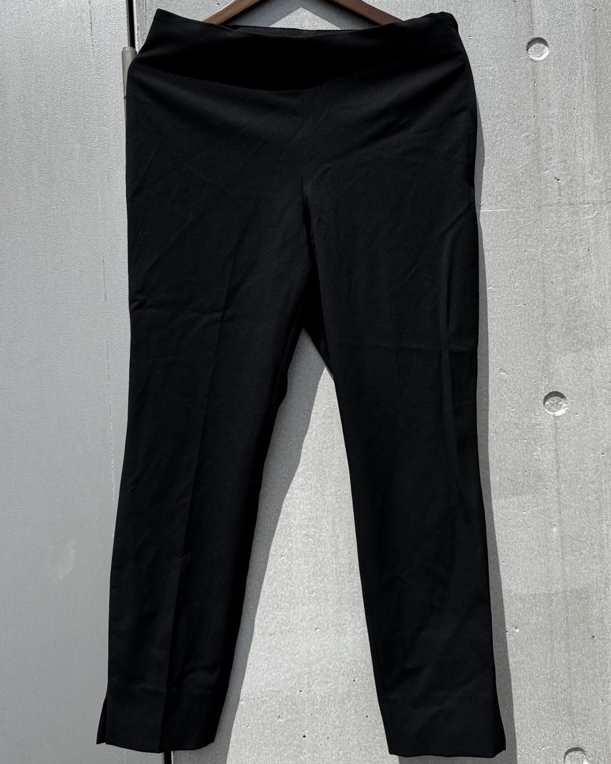 パンツ-ブラック細身ウエストサイドジップ