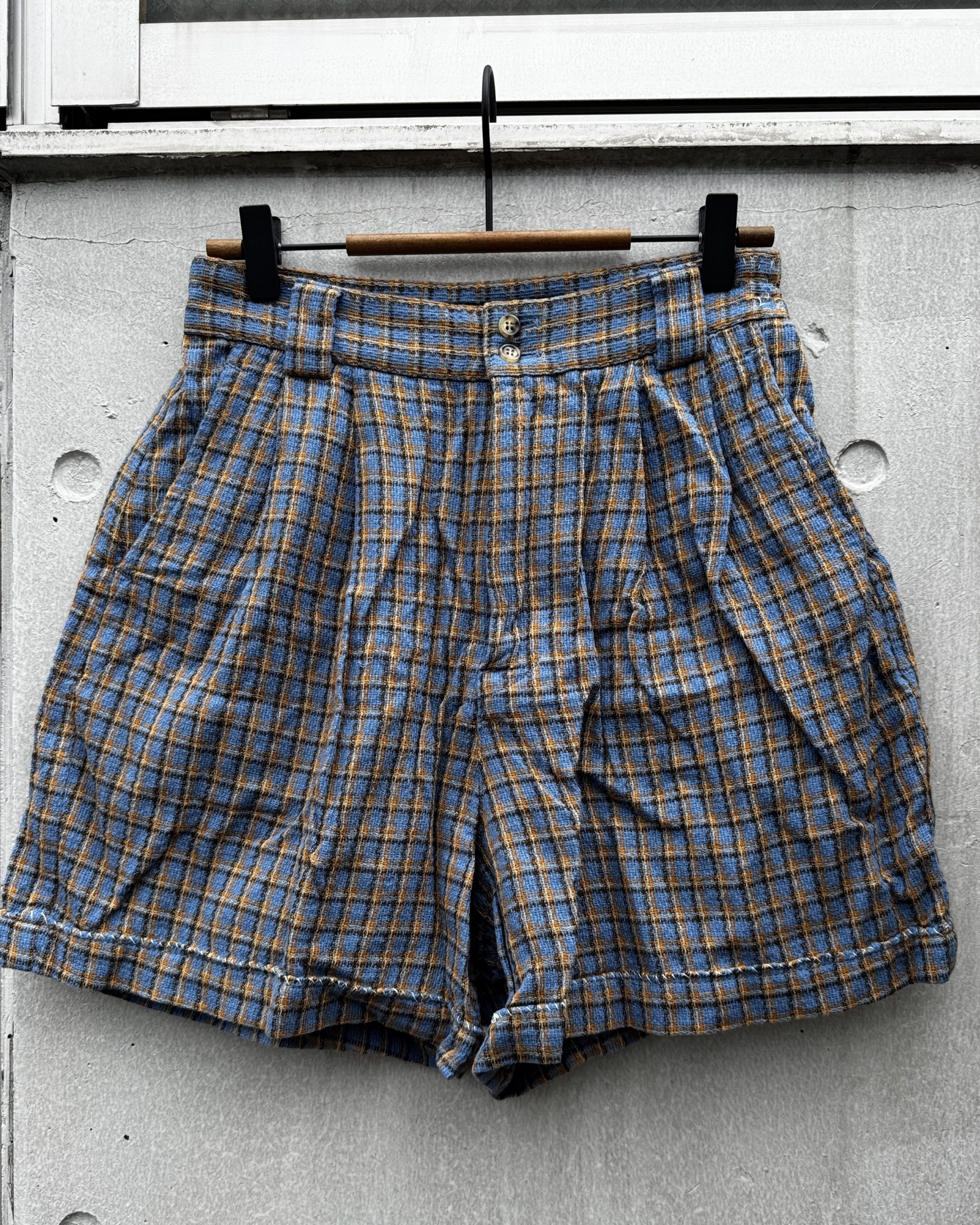 パンツ-チェックショートパンツ