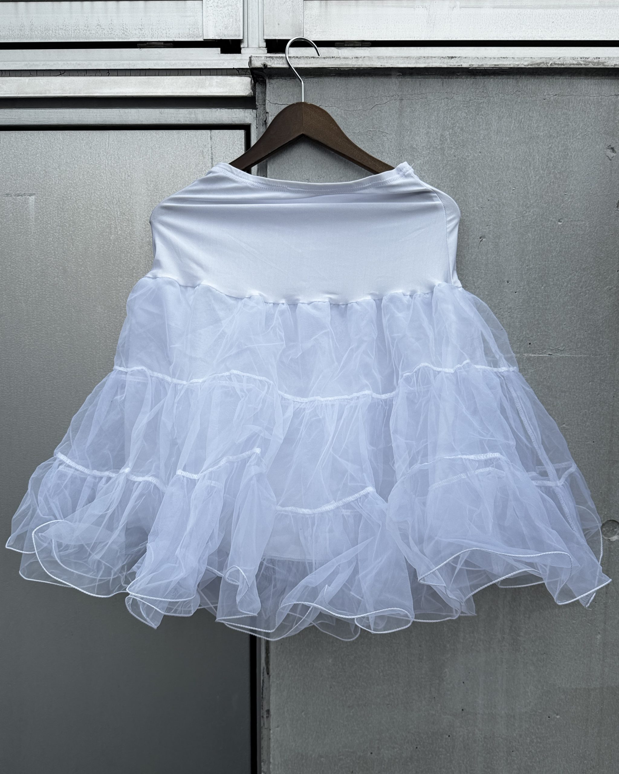 スカート-ボリュームスカート白