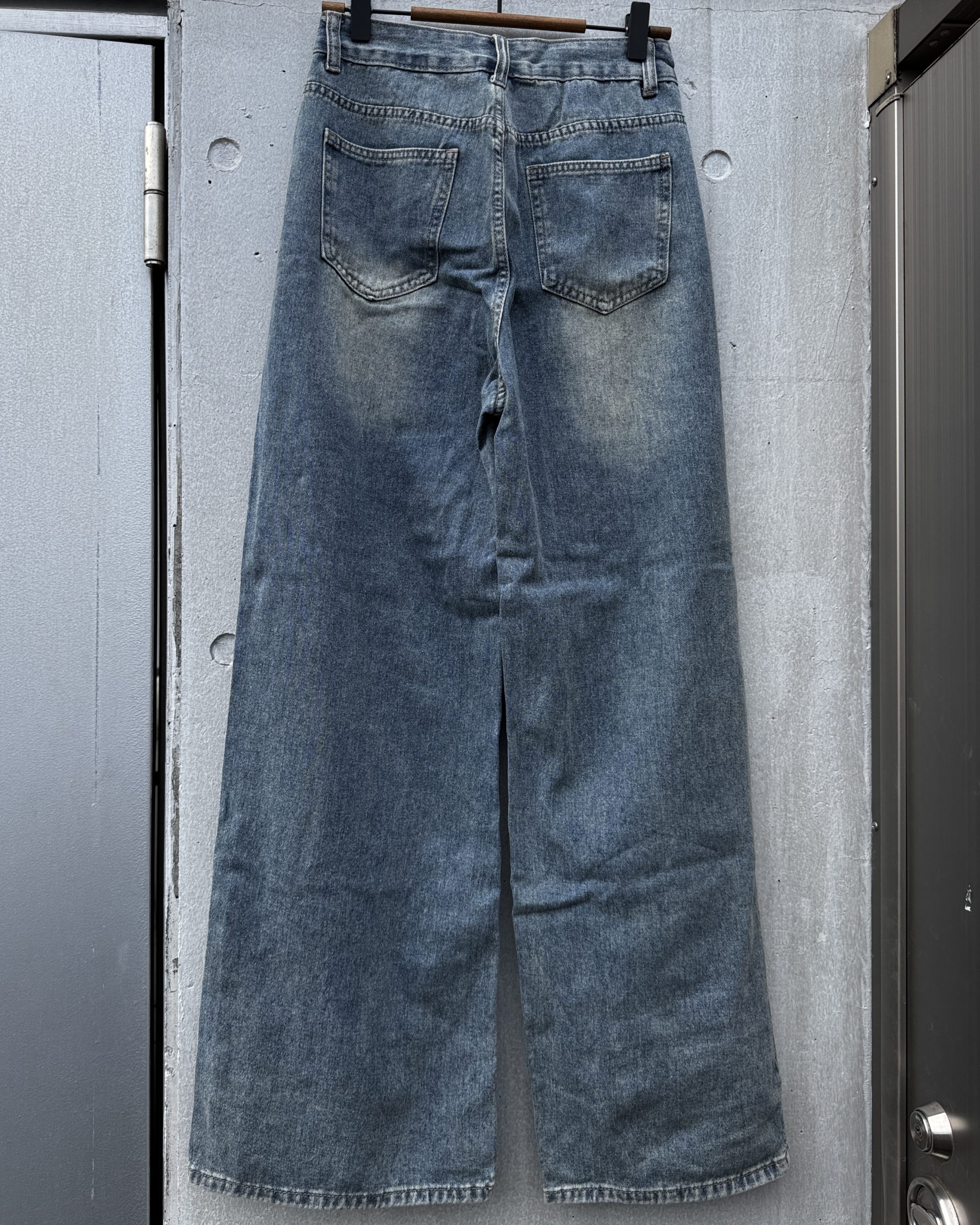 パンツ-ストレートビンテージ風デニム