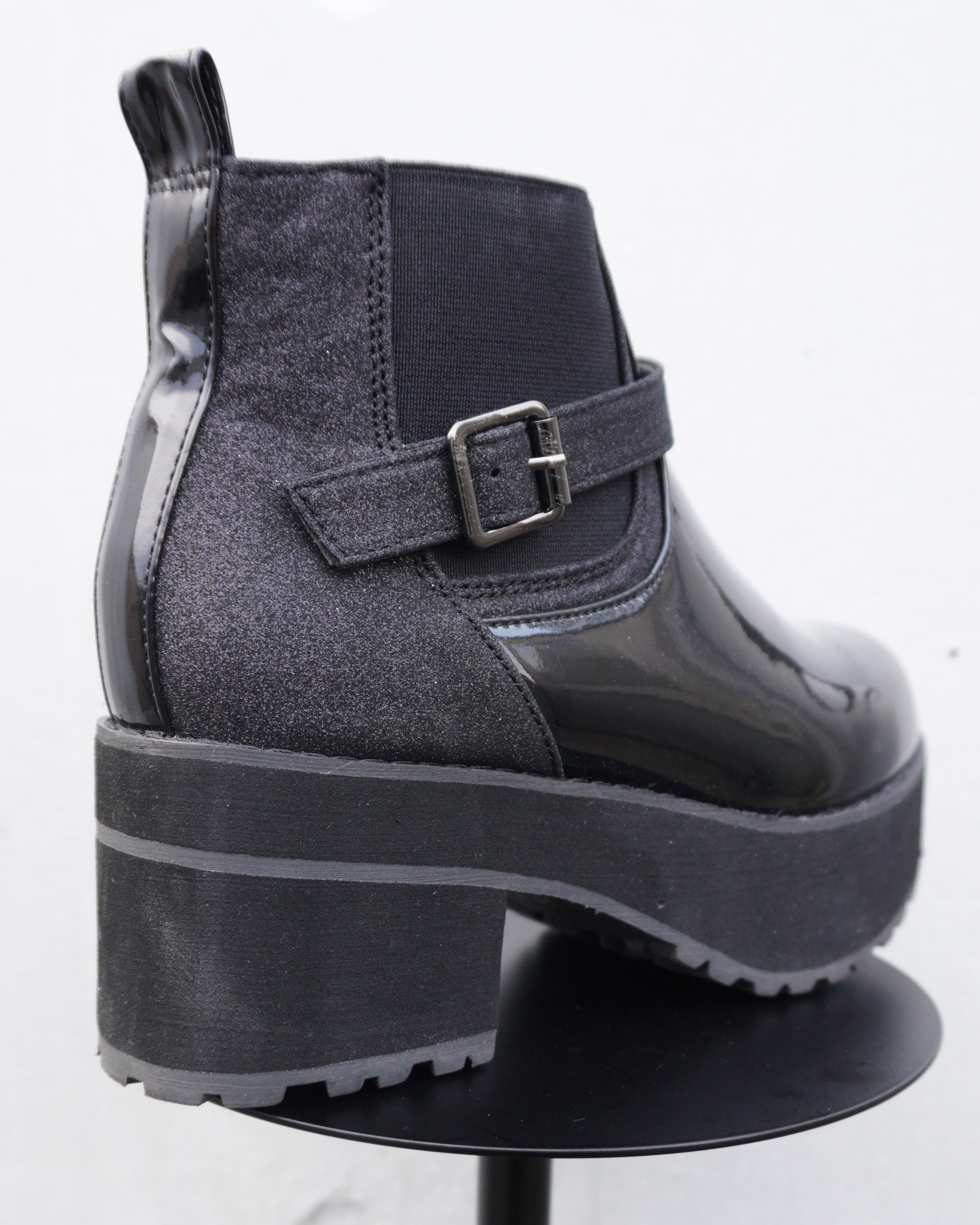 サイドゴア厚底ブーツ(黒2足)