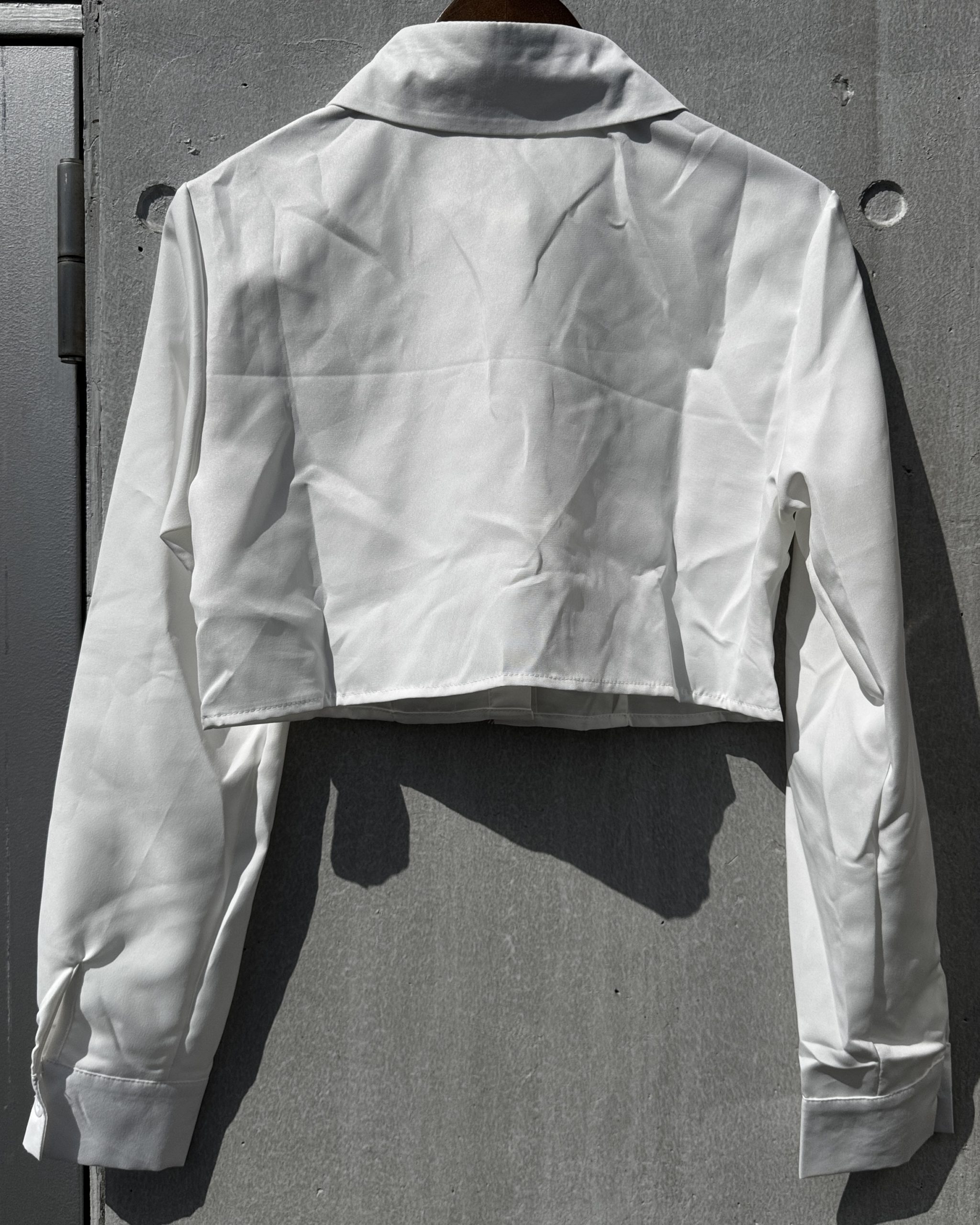 トップス-ホワイトシャツ短丈