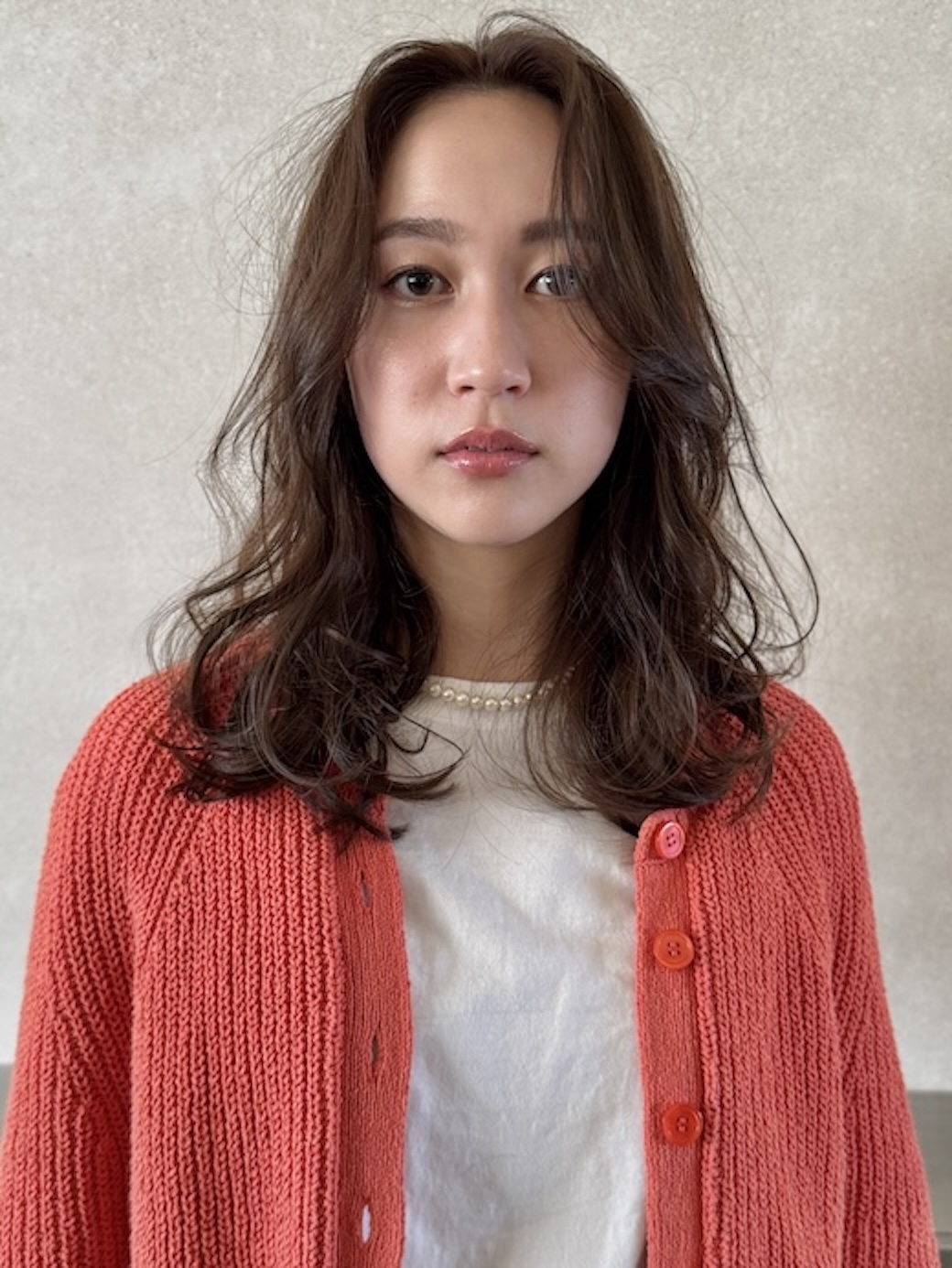 こなれミディ/フェミニンロング/ブラウン/透明感/艶感